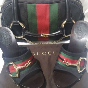 GUCCI Web Horsebit Mule TOM Ford Heels